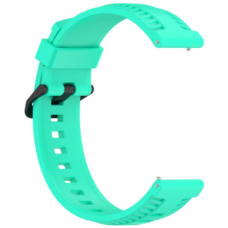 22mm Kalebol Black Buckle Tire Pattern Silicone Watch Band(Teal) by Kalebol