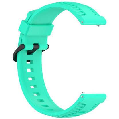 22mm Kalebol Black Buckle Tire Pattern Silicone Watch Band(Teal) by Kalebol