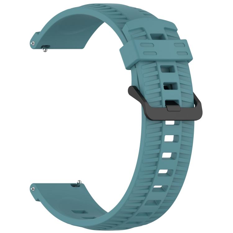 22mm Kalebol Black Buckle Tire Pattern Silicone Watch Band(Rock Blue) by Kalebol