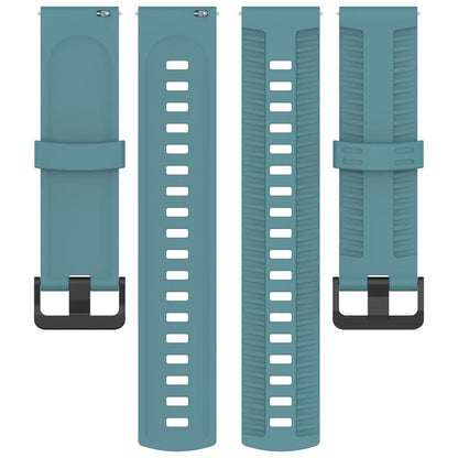 22mm Kalebol Black Buckle Tire Pattern Silicone Watch Band(Rock Blue) by Kalebol