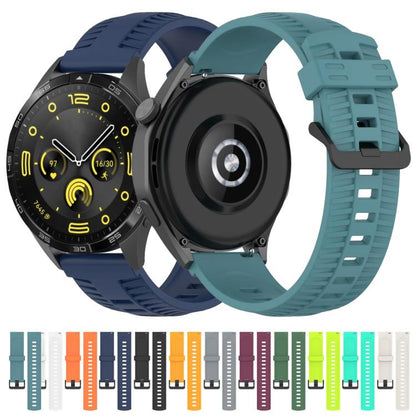 22mm Kalebol Black Buckle Tire Pattern Silicone Watch Band(Teal) by Kalebol