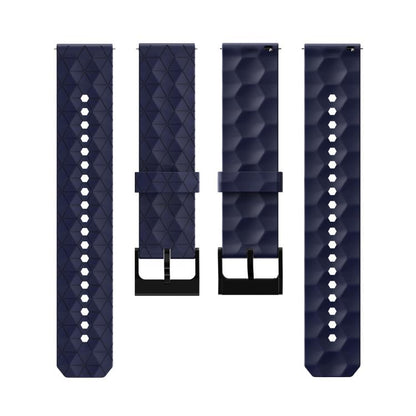 20mm Kalebol Football Pattern Solid Color Silicone Strap(Navy Blue) by Kalebol