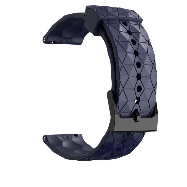 20mm Kalebol Football Pattern Solid Color Silicone Strap(Navy Blue) by Kalebol