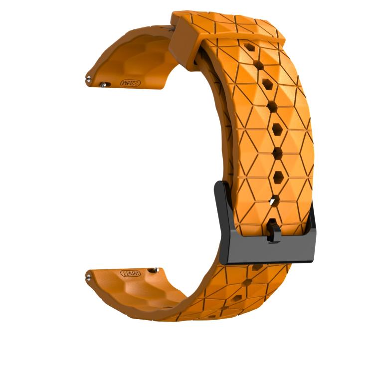 20mm Kalebol Football Pattern Solid Color Silicone Strap(Amber Yellow) by Kalebol
