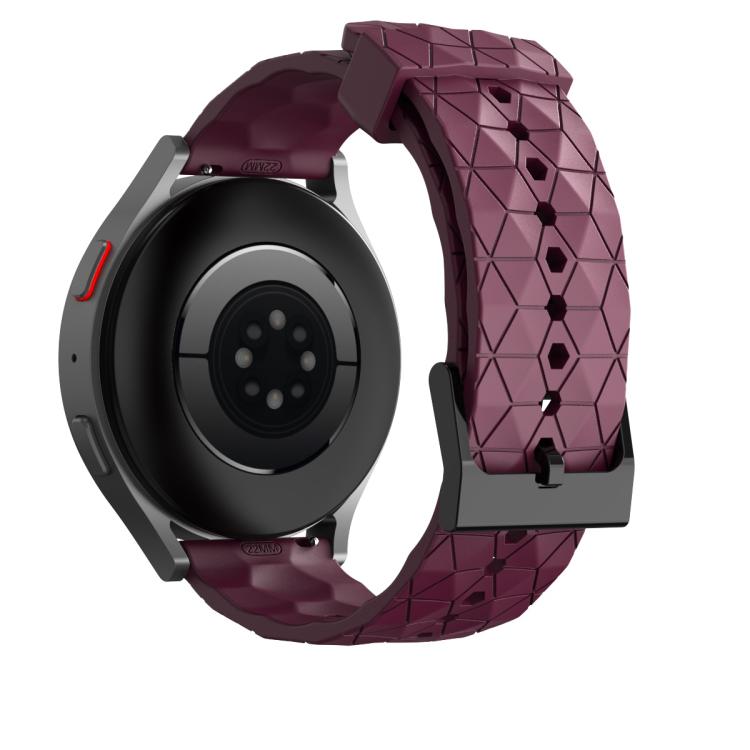 20mm Kalebol Football Pattern Solid Color Silicone Strap(Wine Red) by Kalebol
