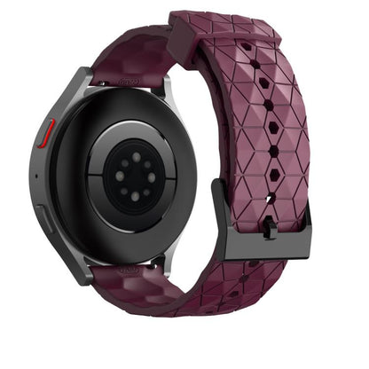 20mm Kalebol Football Pattern Solid Color Silicone Strap(Wine Red) by Kalebol