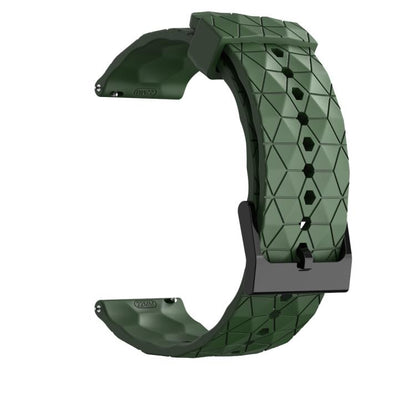 20mm Kalebol Football Pattern Solid Color Silicone Strap(Army Green) by Kalebol