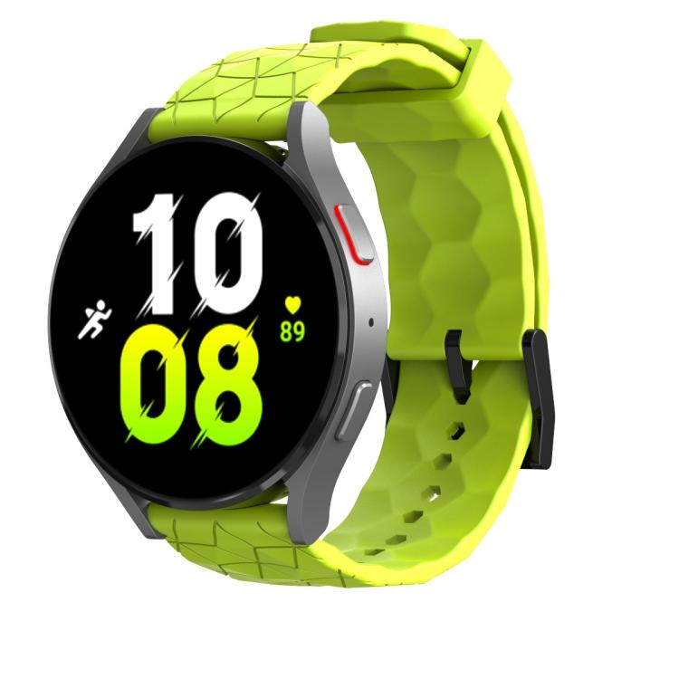 20mm Kalebol Football Pattern Solid Color Silicone Strap(Lime Green) by Kalebol