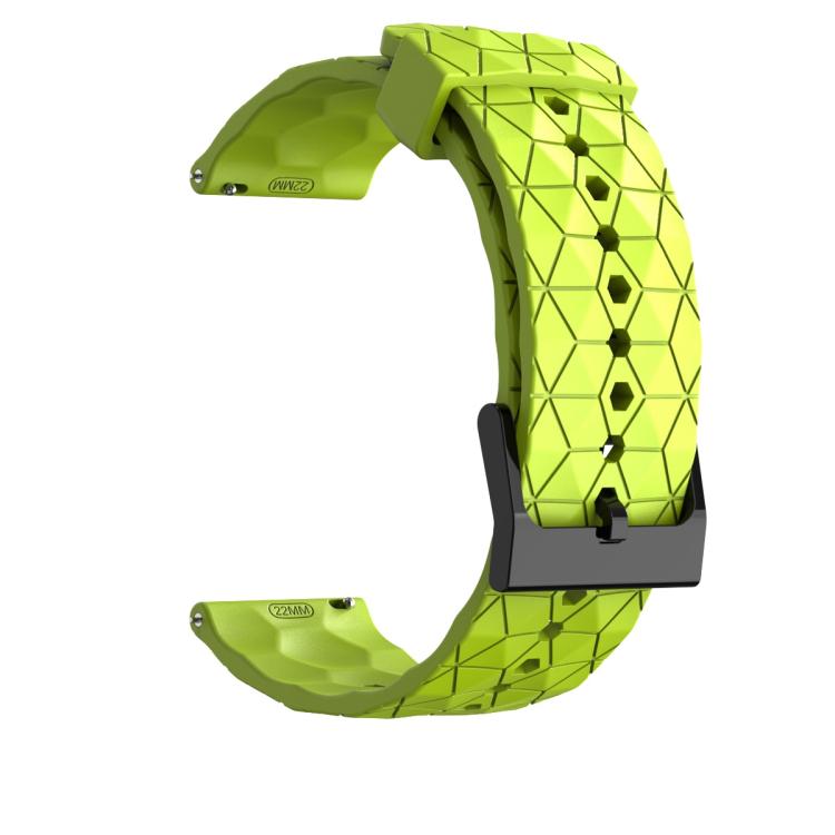20mm Kalebol Football Pattern Solid Color Silicone Strap(Lime Green) by Kalebol