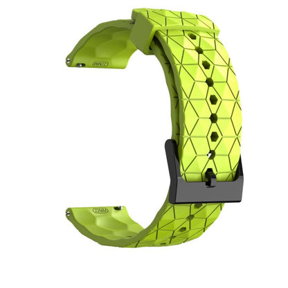 20mm Kalebol Football Pattern Solid Color Silicone Strap(Lime Green) by Kalebol