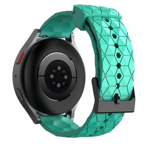20mm Kalebol Football Pattern Solid Color Silicone Strap(Teal) by Kalebol
