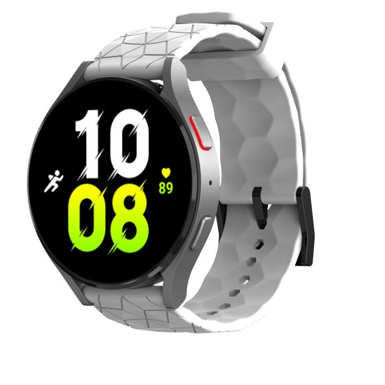 22mm Kalebol Football Pattern Solid Color Silicone Strap(White) by Kalebol