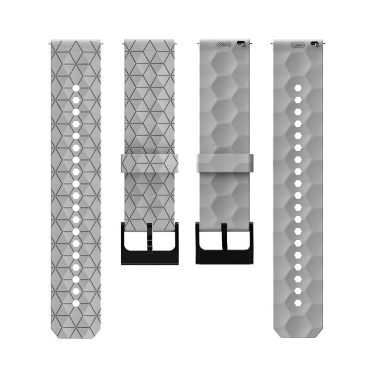 22mm Kalebol Football Pattern Solid Color Silicone Strap(White) by Kalebol