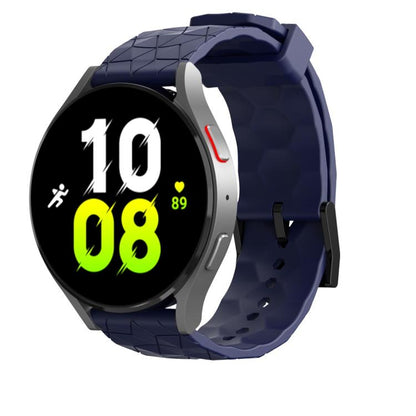 22mm Kalebol Football Pattern Solid Color Silicone Strap(Navy Blue) by Kalebol