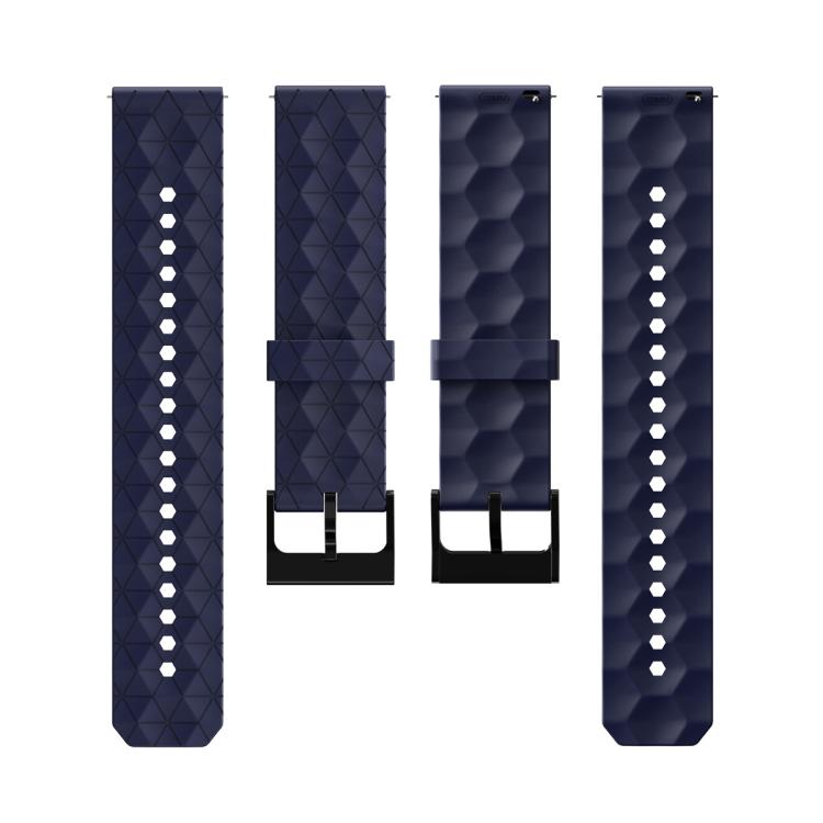 22mm Kalebol Football Pattern Solid Color Silicone Strap(Navy Blue) by Kalebol