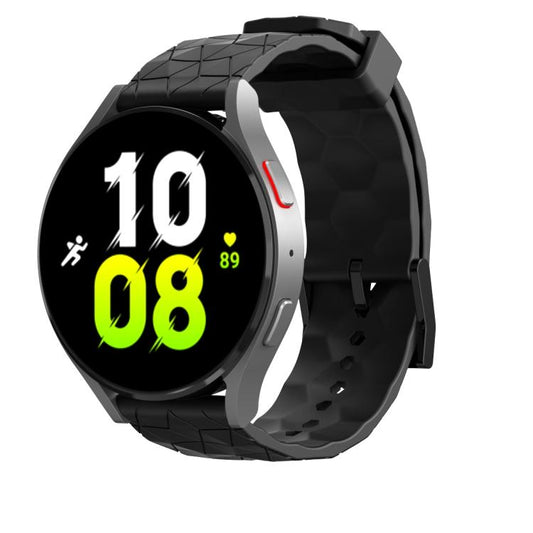 22mm Kalebol Football Pattern Solid Color Silicone Strap(Black) by Kalebol