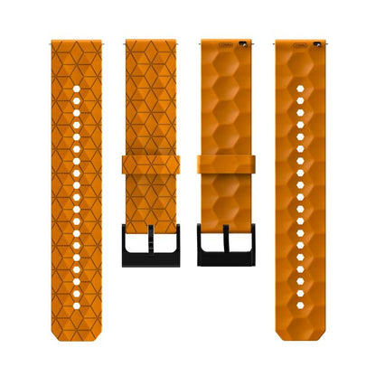 22mm Kalebol Football Pattern Solid Color Silicone Strap(Amber Yellow) by Kalebol