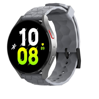 22mm Kalebol Football Pattern Solid Color Silicone Strap(Grey) by Kalebol