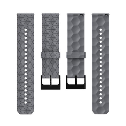 22mm Kalebol Football Pattern Solid Color Silicone Strap(Grey) by Kalebol