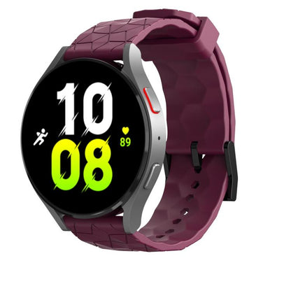 22mm Kalebol Football Pattern Solid Color Silicone Strap(Wine Red) by Kalebol