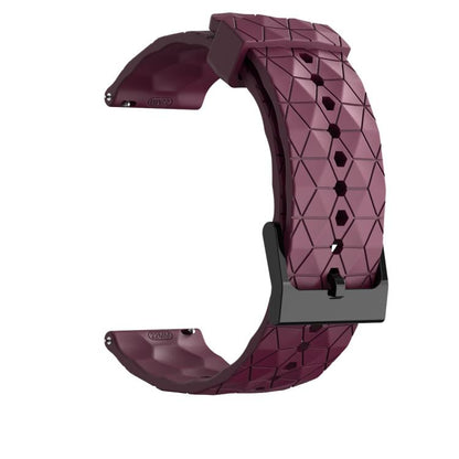 22mm Kalebol Football Pattern Solid Color Silicone Strap(Wine Red) by Kalebol
