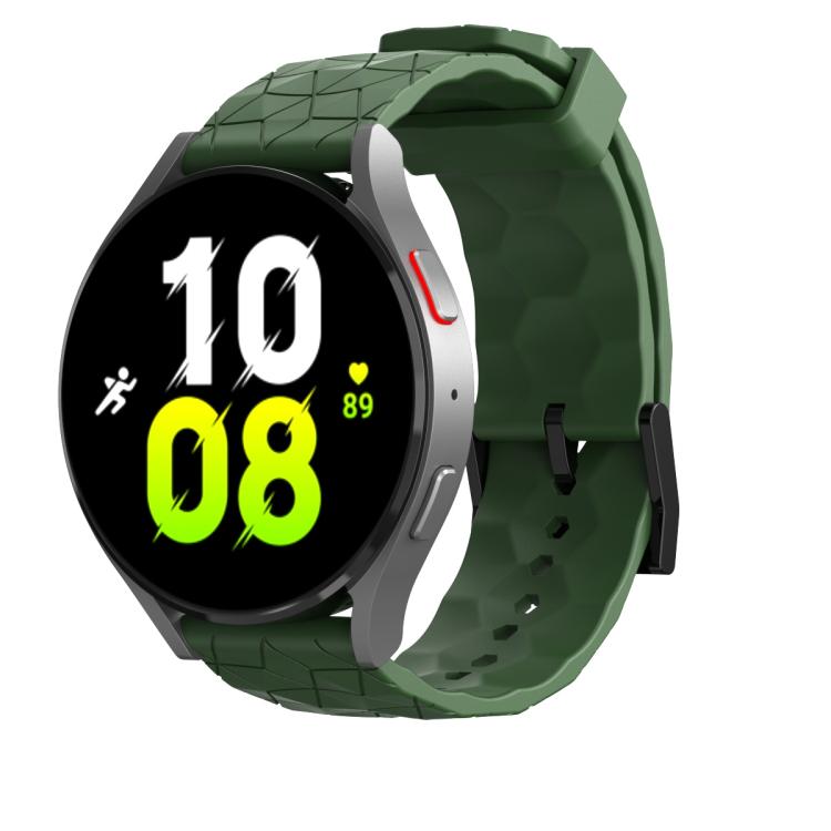 22mm Kalebol Football Pattern Solid Color Silicone Strap(Army Green) by Kalebol