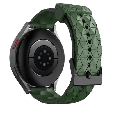 22mm Kalebol Football Pattern Solid Color Silicone Strap(Army Green) by Kalebol