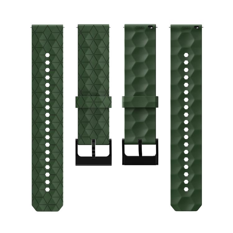 22mm Kalebol Football Pattern Solid Color Silicone Strap(Army Green) by Kalebol
