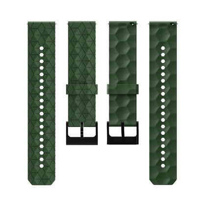 22mm Kalebol Football Pattern Solid Color Silicone Strap(Army Green) by Kalebol