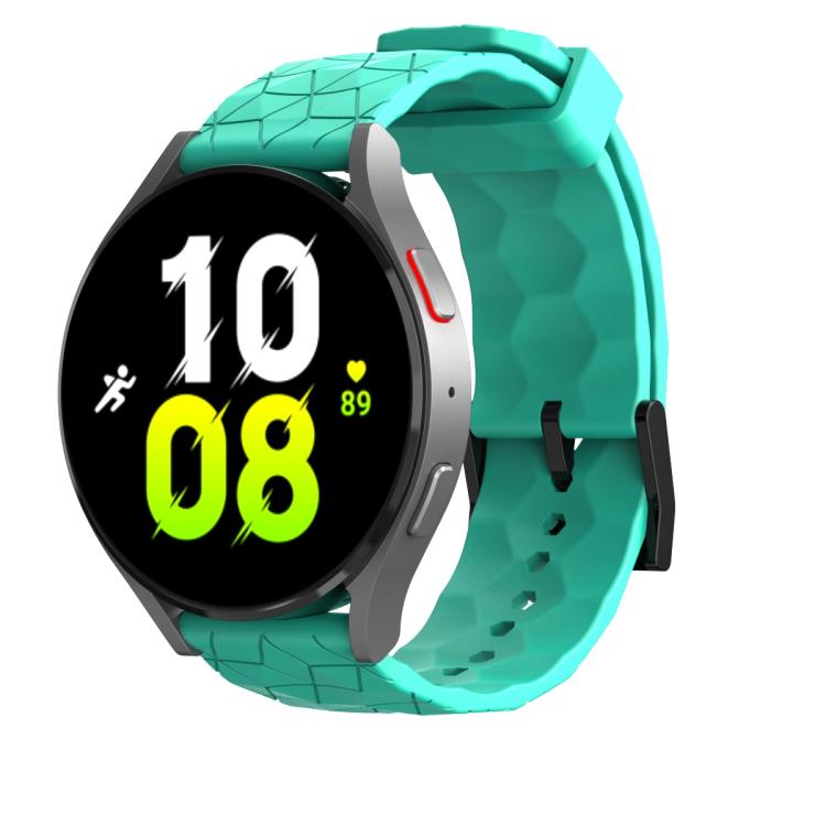 22mm Kalebol Football Pattern Solid Color Silicone Strap(Teal) by Kalebol