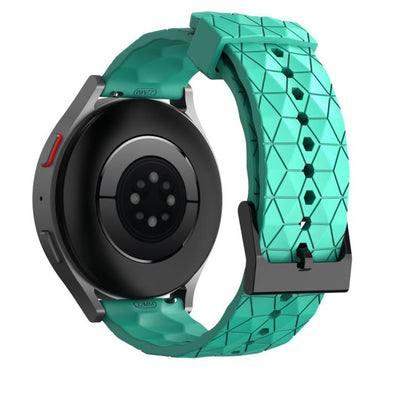 22mm Kalebol Football Pattern Solid Color Silicone Strap(Teal) by Kalebol