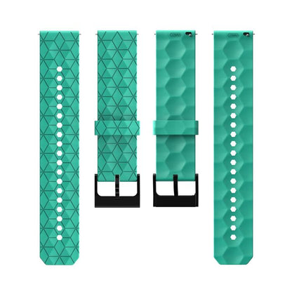22mm Kalebol Football Pattern Solid Color Silicone Strap(Teal) by Kalebol