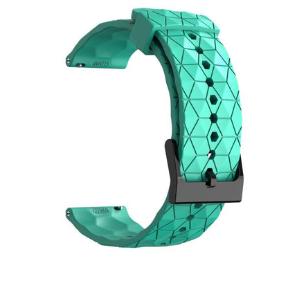 22mm Kalebol Football Pattern Solid Color Silicone Strap(Teal) by Kalebol