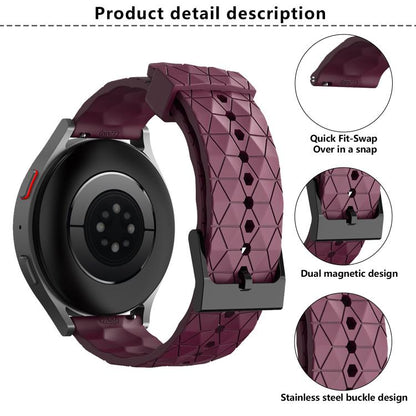 22mm Kalebol Football Pattern Solid Color Silicone Strap(White) by Kalebol