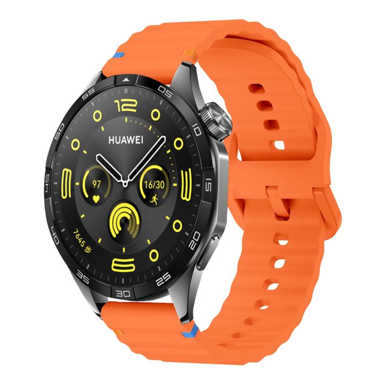 20mm Kalebol Wave Stitch Silicone Watch Band(Orange) by Kalebol