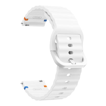 20mm Kalebol Wave Stitch Silicone Watch Band(White) by Kalebol