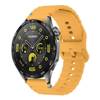 20mm Kalebol Wave Stitch Silicone Watch Band(Yellow) by Kalebol