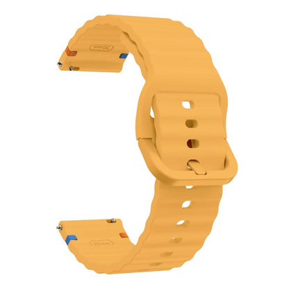 20mm Kalebol Wave Stitch Silicone Watch Band(Yellow) by Kalebol