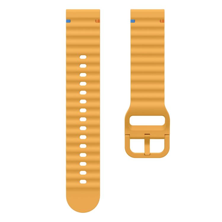 20mm Kalebol Wave Stitch Silicone Watch Band(Yellow) by Kalebol