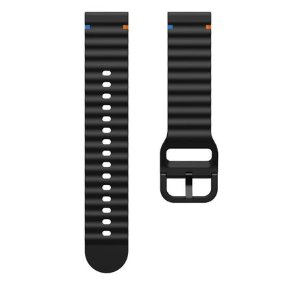 20mm Kalebol Wave Stitch Silicone Watch Band(Black) by Kalebol