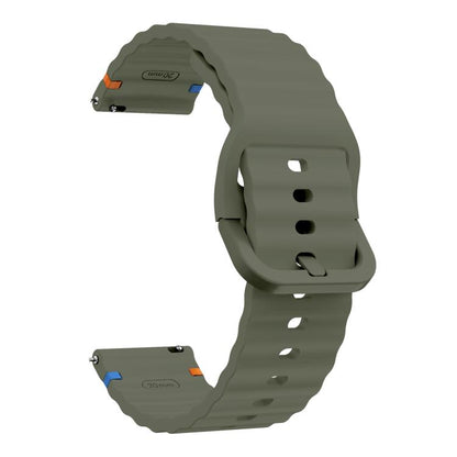 20mm Kalebol Wave Stitch Silicone Watch Band(Army Green) by Kalebol
