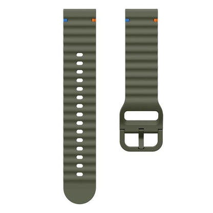 20mm Kalebol Wave Stitch Silicone Watch Band(Army Green) by Kalebol