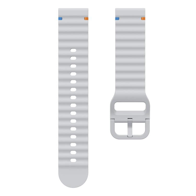 20mm Kalebol Wave Stitch Silicone Watch Band(Light Grey) by Kalebol