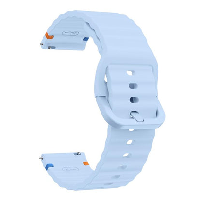 20mm Kalebol Wave Stitch Silicone Watch Band(Light Blue) by Kalebol