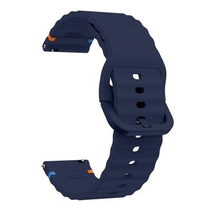 20mm Kalebol Wave Stitch Silicone Watch Band(Midnight Blue) by Kalebol