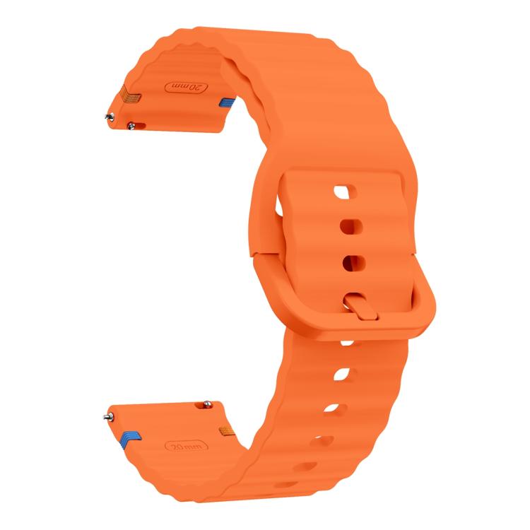 22mm Kalebol Wave Stitch Silicone Watch Band(Orange) by Kalebol