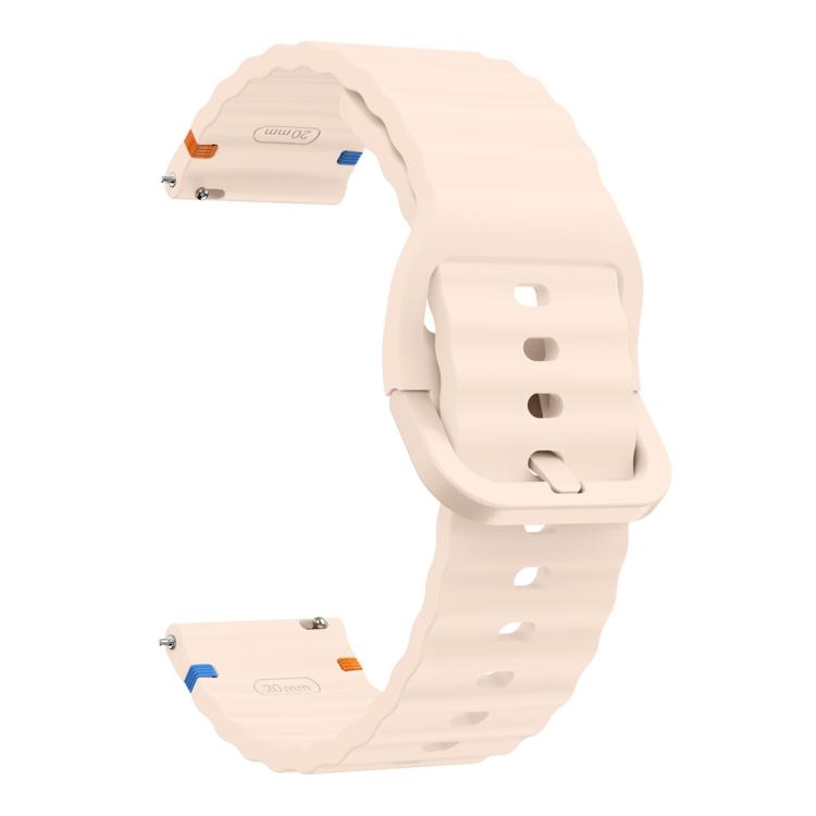 22mm Kalebol Wave Stitch Silicone Watch Band(Pink) by Kalebol