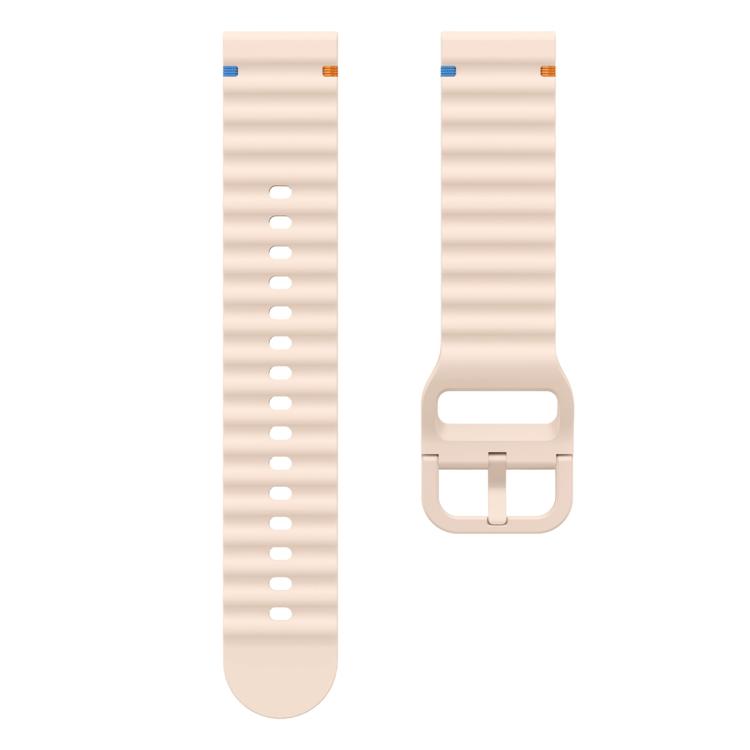 22mm Kalebol Wave Stitch Silicone Watch Band(Pink) by Kalebol