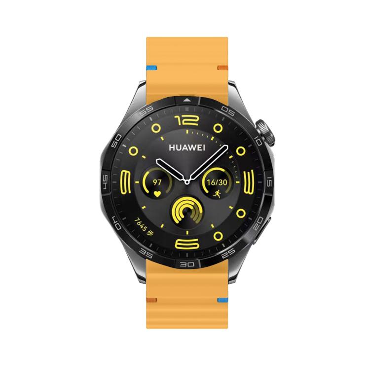 22mm Kalebol Wave Stitch Silicone Watch Band(Yellow) by Kalebol