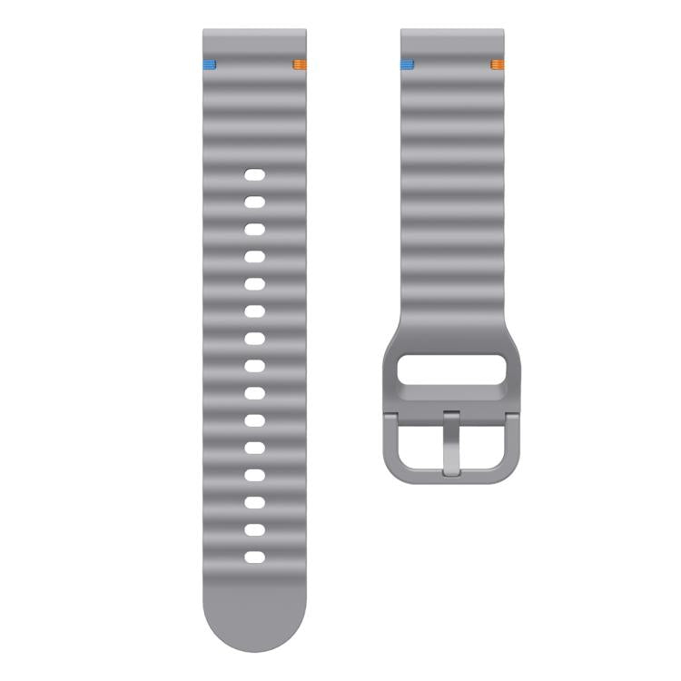 22mm Kalebol Wave Stitch Silicone Watch Band(Dark Grey) by Kalebol